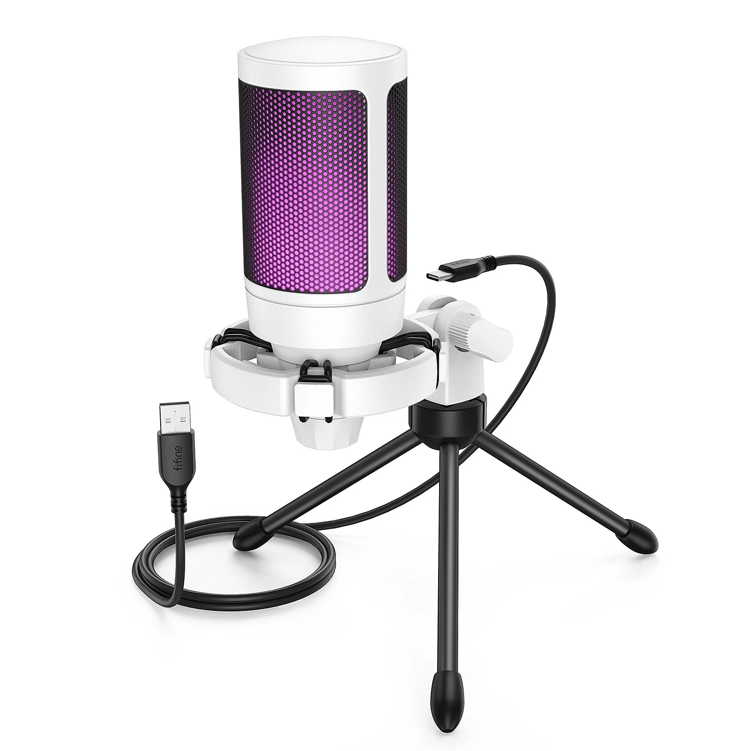 AmpliGame by FIFINE RGB USB Gaming Microphone with Light-touch Mute - Dude Essentials