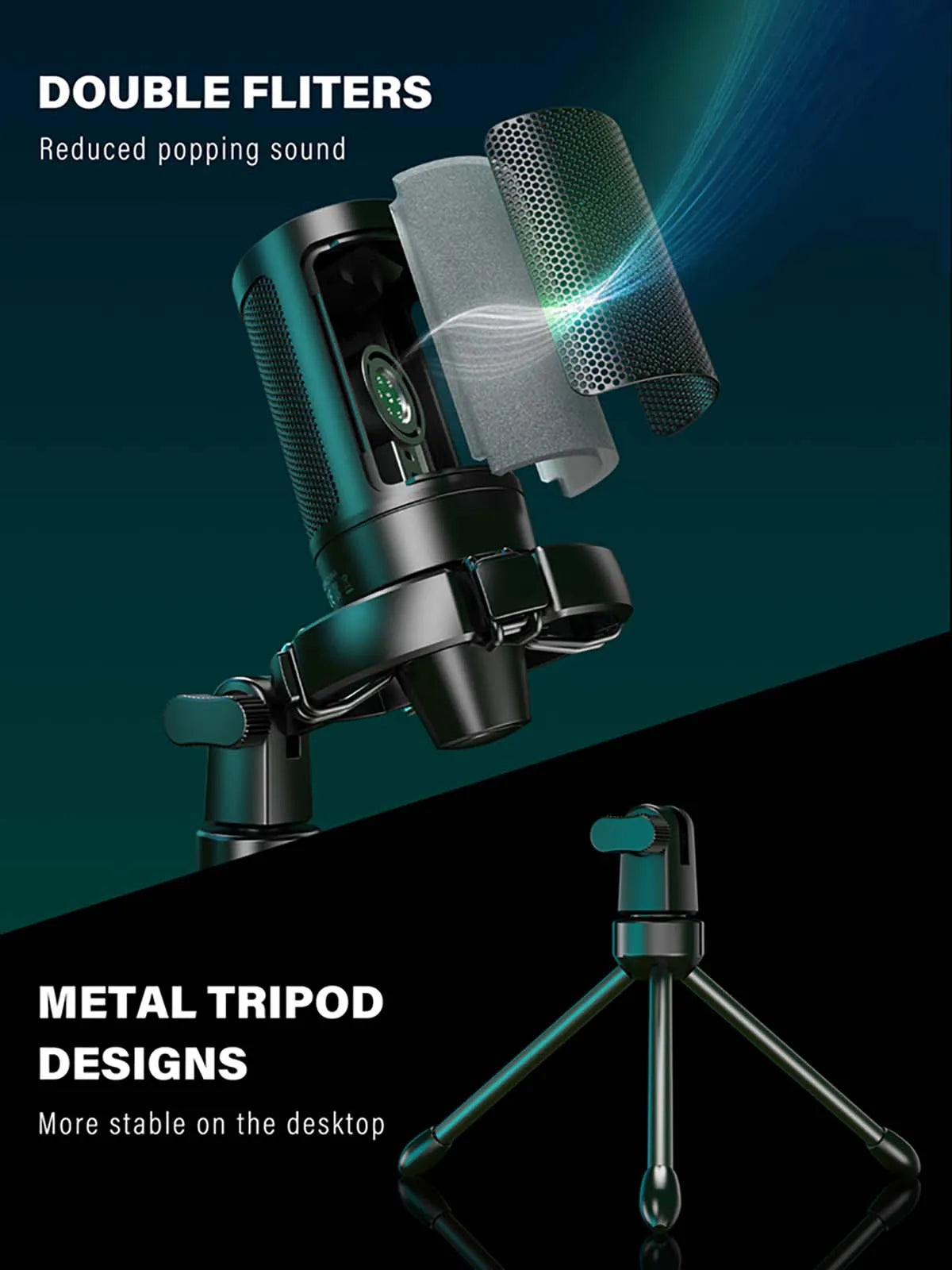 AmpliGame by FIFINE RGB USB Gaming Microphone with Light-touch Mute - Dude Essentials