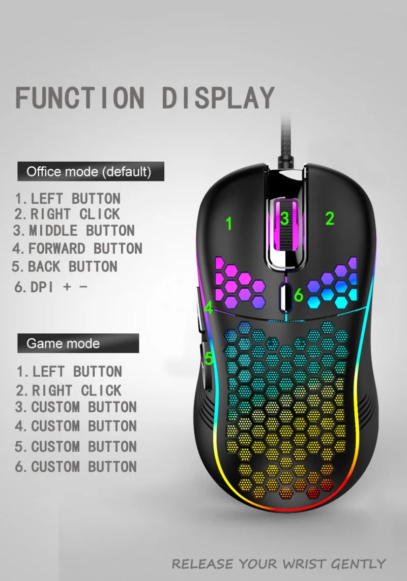 Xiaomi 2.4G Wireless Gaming Mouse Portable Wired Mouse RGB Lighting - Dude Essentials