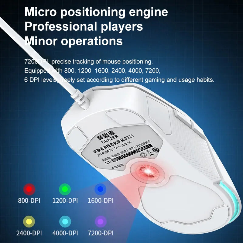 Erazer G301 The wired gaming mouse features an ergonomic design and adjustable DPI. - Dude Essentials