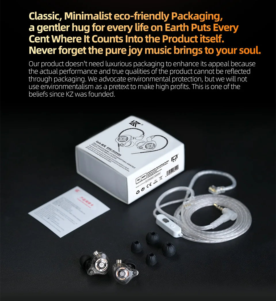 KZ Gale In-Ear Gaming Earphones E-sports Bass Metal Earbuds - Dude Essentials