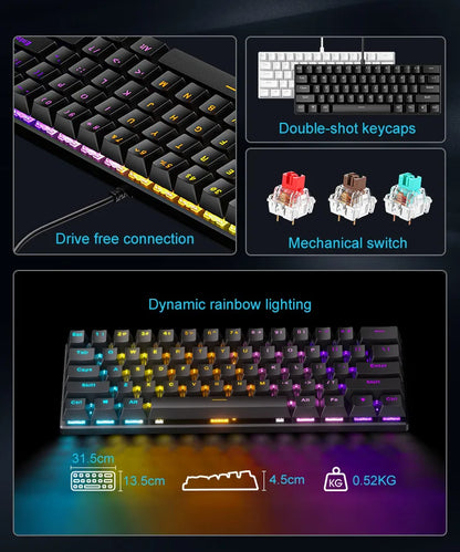 Teclado mecanico 60% gaming keyboard - Dude Essentials