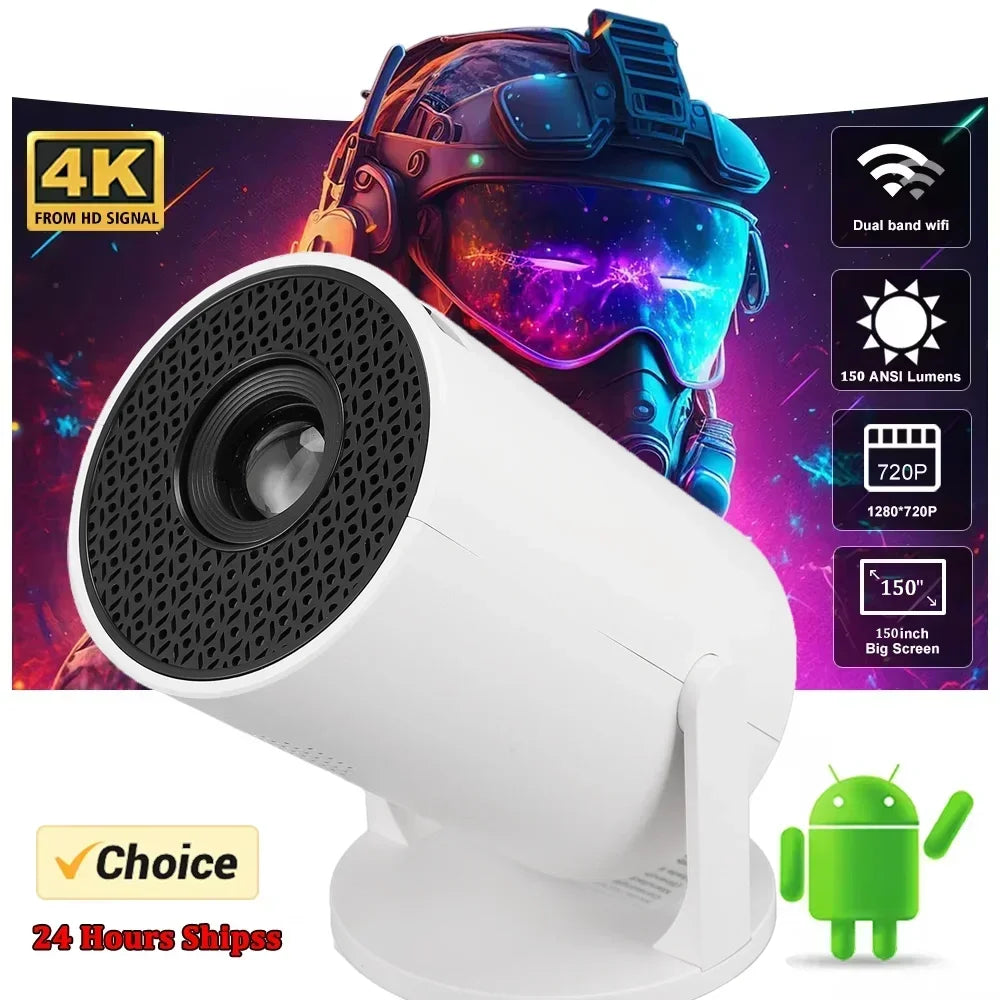 Mini 4K Portable Projector | 270° Rotatable Wi-Fi/Bluetooth | Wireless HDMI