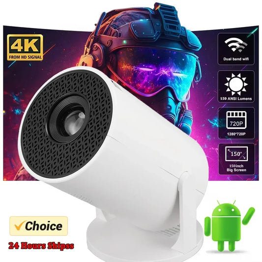 Mini 4K Portable Projector | 270° Rotatable Wi-Fi/Bluetooth | Wireless HDMI