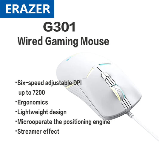 Erazer G301 The wired gaming mouse features an ergonomic design and adjustable DPI. - Dude Essentials