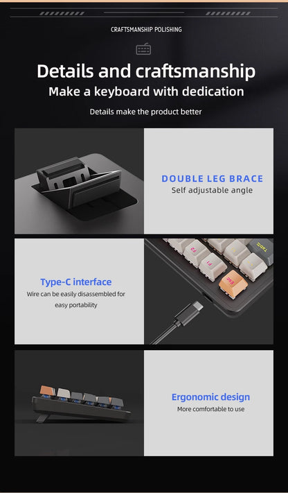 75% Mechanical Keyboard Wired with Media Knob, APAYADO Black Gaming Keyboard - Dude Essentials