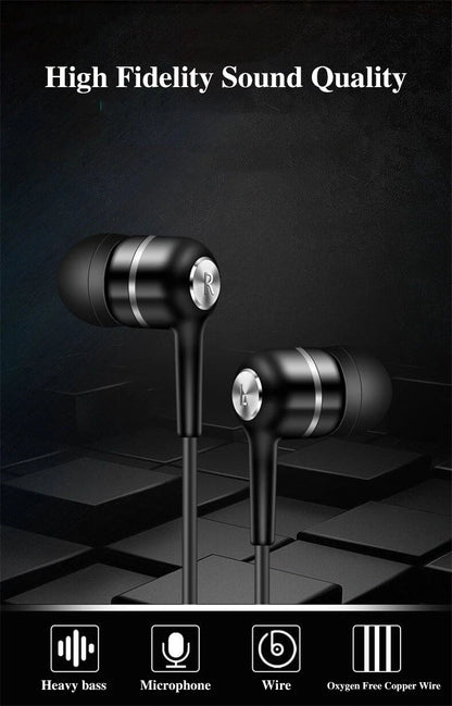 3.5mm Wired Earphone In Ear Headset HIFI Heavy Bass Earbuds - Dude Essentials