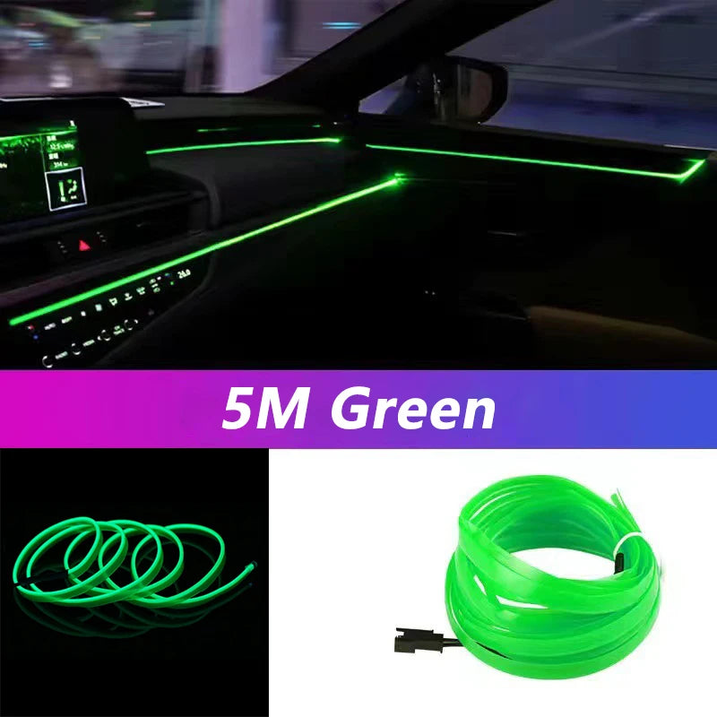 5M Car Interior Led Strip Light Neon EL Wiring Decorative Lamp - Dude Essentials