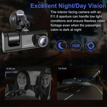 Dash Cam W/ IR Night Vision Loop Recording & 2" IPS Screen 1080P 2 Camera - Dude Essentials