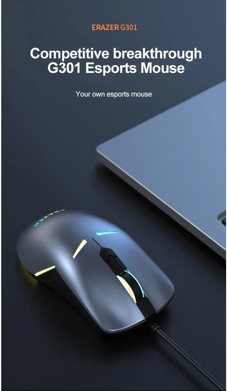 Erazer G301 The wired gaming mouse features an ergonomic design and adjustable DPI. - Dude Essentials