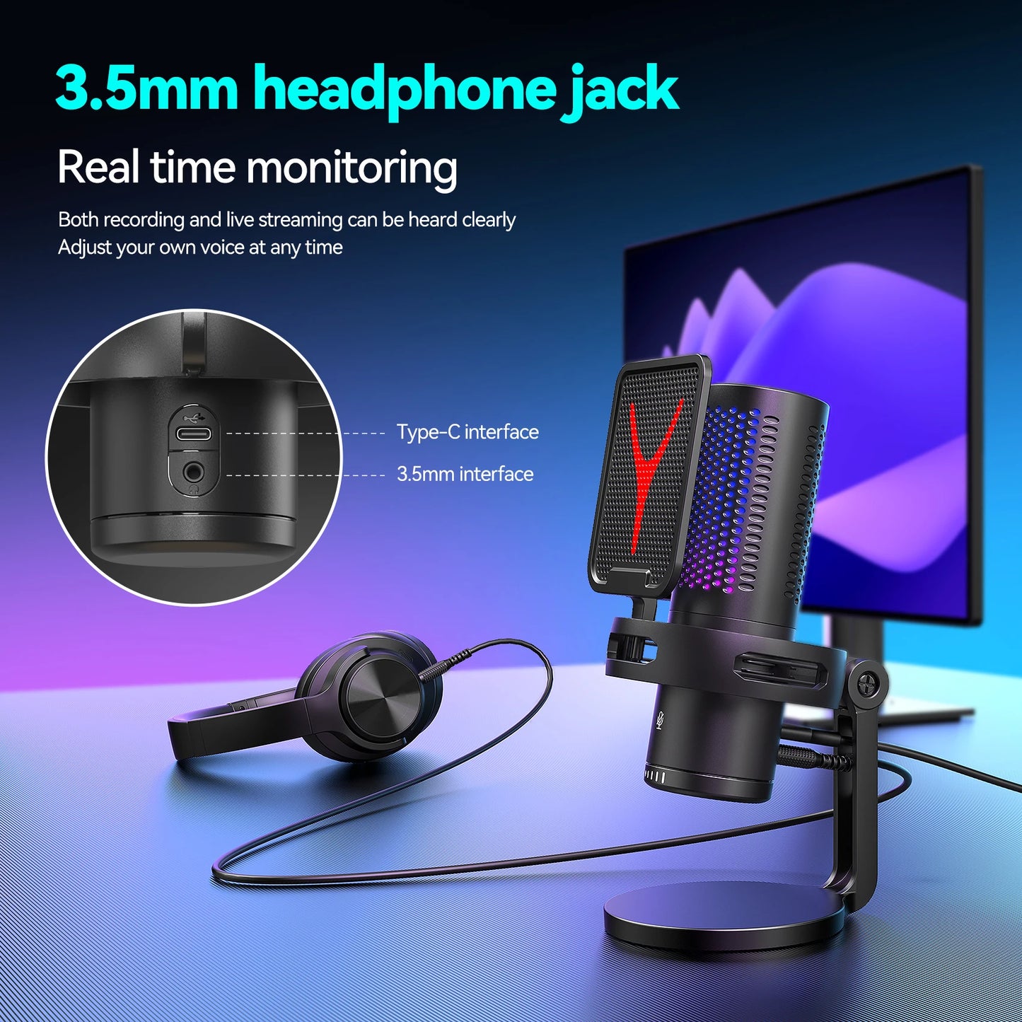 Gaming Microphone Professional Condenser Mic PC Laptop Computer - Dude Essentials