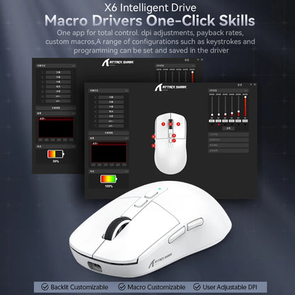 X6 Lightweight Wireless Gaming Mouse with 3 Mode Wired 2.4G - Dude Essentials