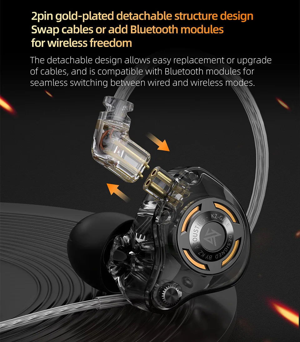 KZ Gale In-Ear Gaming Earphones E-sports Bass Metal Earbuds - Dude Essentials