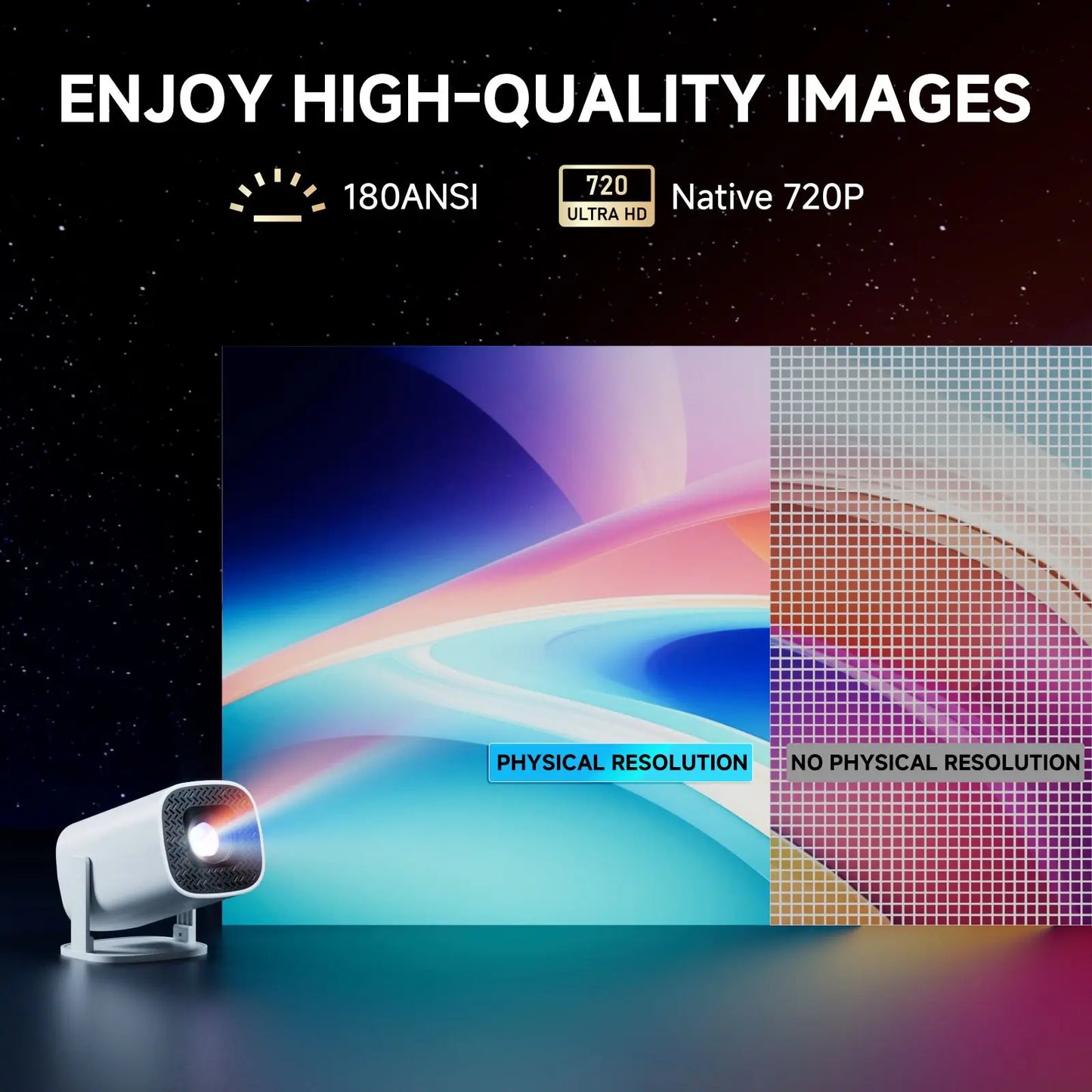 P30PRO Android 14 Smart Mini Projector Supports 4K HD Video
