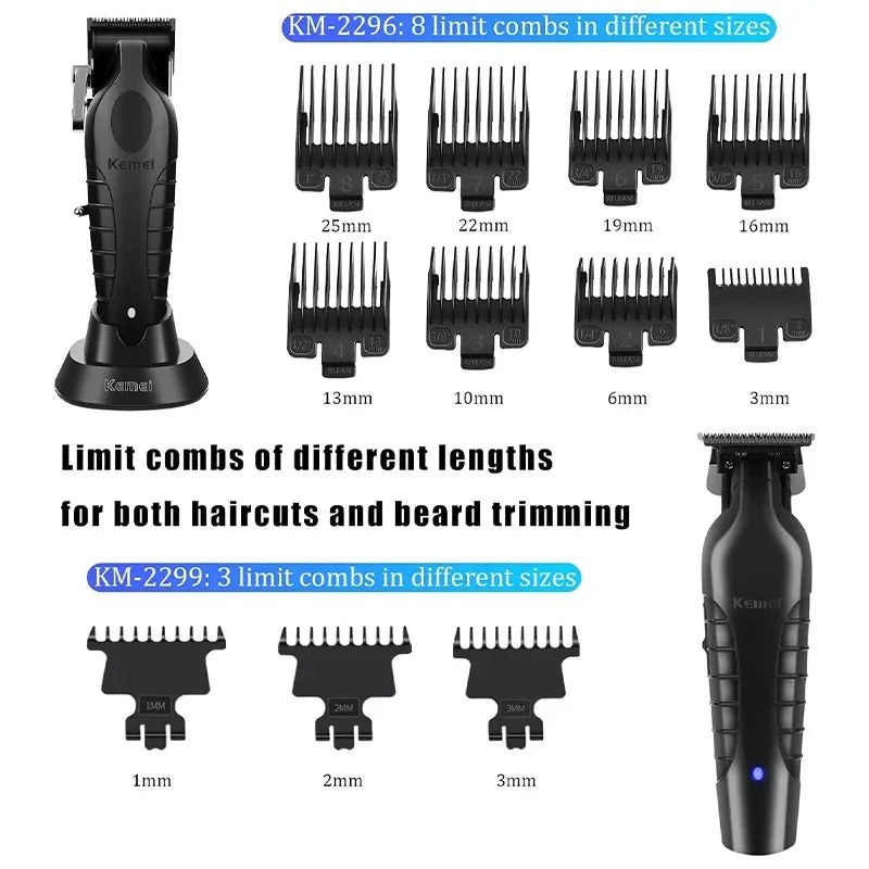 Kemei KM-2296 KM-2299 KM-2024 Hair Clipper Kit - Dude Essentials