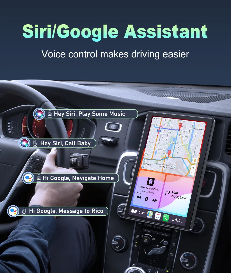 7 inch Portable Multimedia Player Carplay AI Screen IPS Touch Screen GPS Navigation Bluetooth Support - Dude Essentials