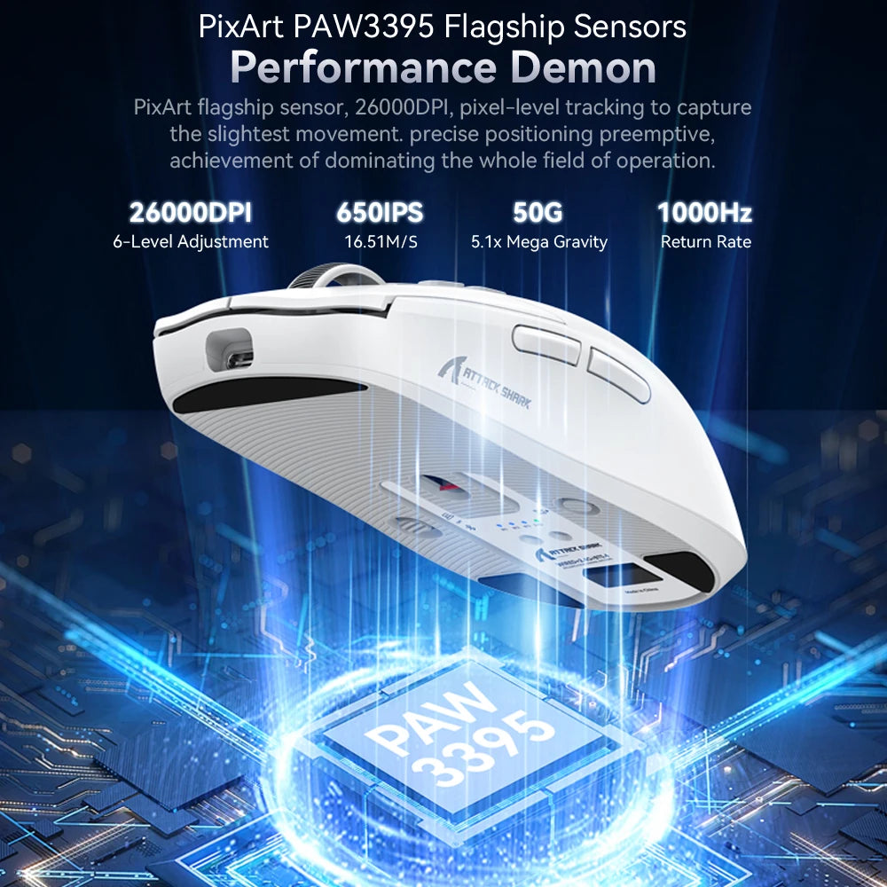 X6 Lightweight Wireless Gaming Mouse with 3 Mode Wired 2.4G - Dude Essentials