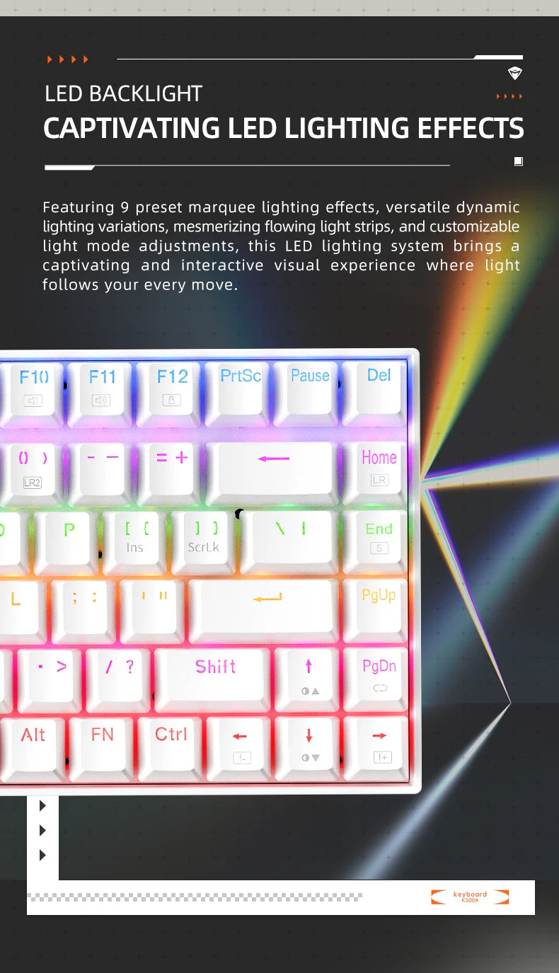 Machenike K500A-B84 75% TKL Hot-Swappable Wired Gaming Keyboard - Dude Essentials