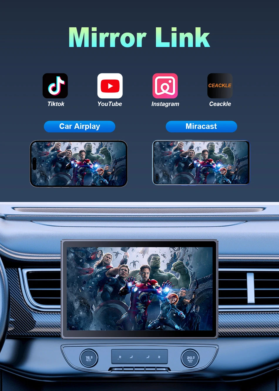 7 inch Portable Multimedia Player Carplay AI Screen IPS Touch Screen GPS Navigation Bluetooth Support - Dude Essentials
