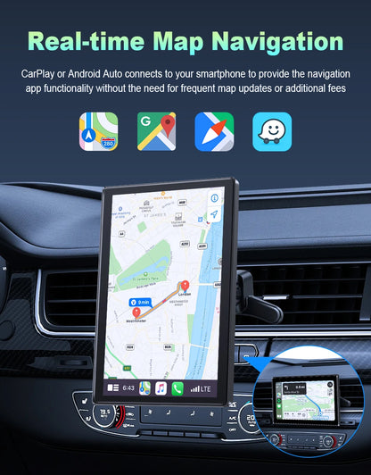 7 inch Portable Multimedia Player Carplay AI Screen IPS Touch Screen GPS Navigation Bluetooth Support - Dude Essentials