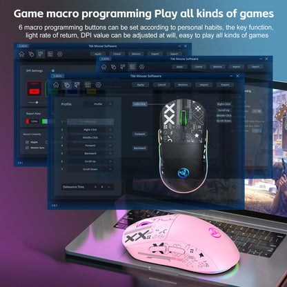 3-Mode Wireless Gaming Mouse RGB Macro Ergonomic - Dude Essentials