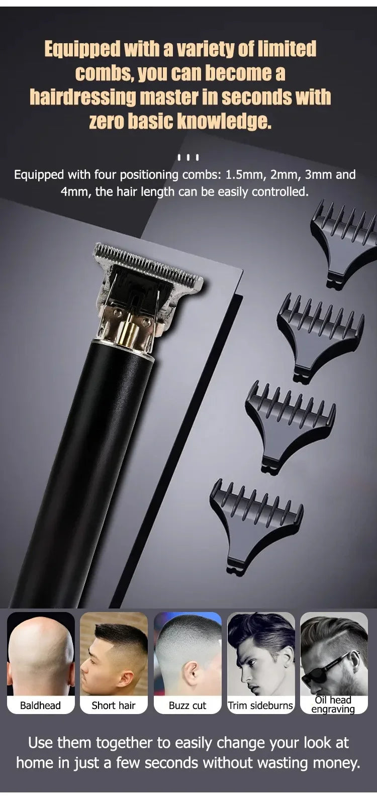 Vintage T9 Rechargeable Hair Clipper - Dude Essentials