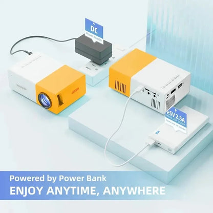 Mini projector LED portátil YG300 HDMI, USB, TF audio