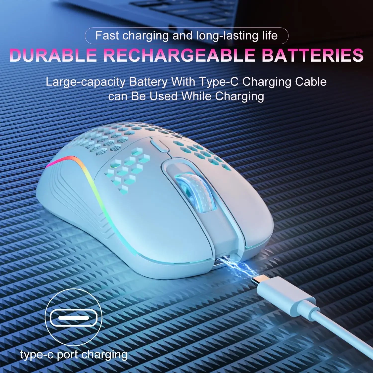 2.4G Wireless Gaming Mouse RGB Lighting Charging Mouse - Dude Essentials