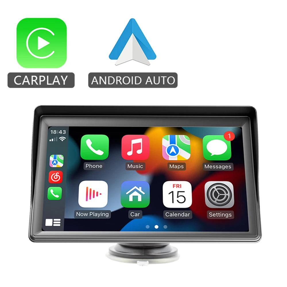 HIPPBQCC CarPlay Android Auto Car Radio Multimedia Video Player 7inch Portable Touch Screen - Dude Essentials