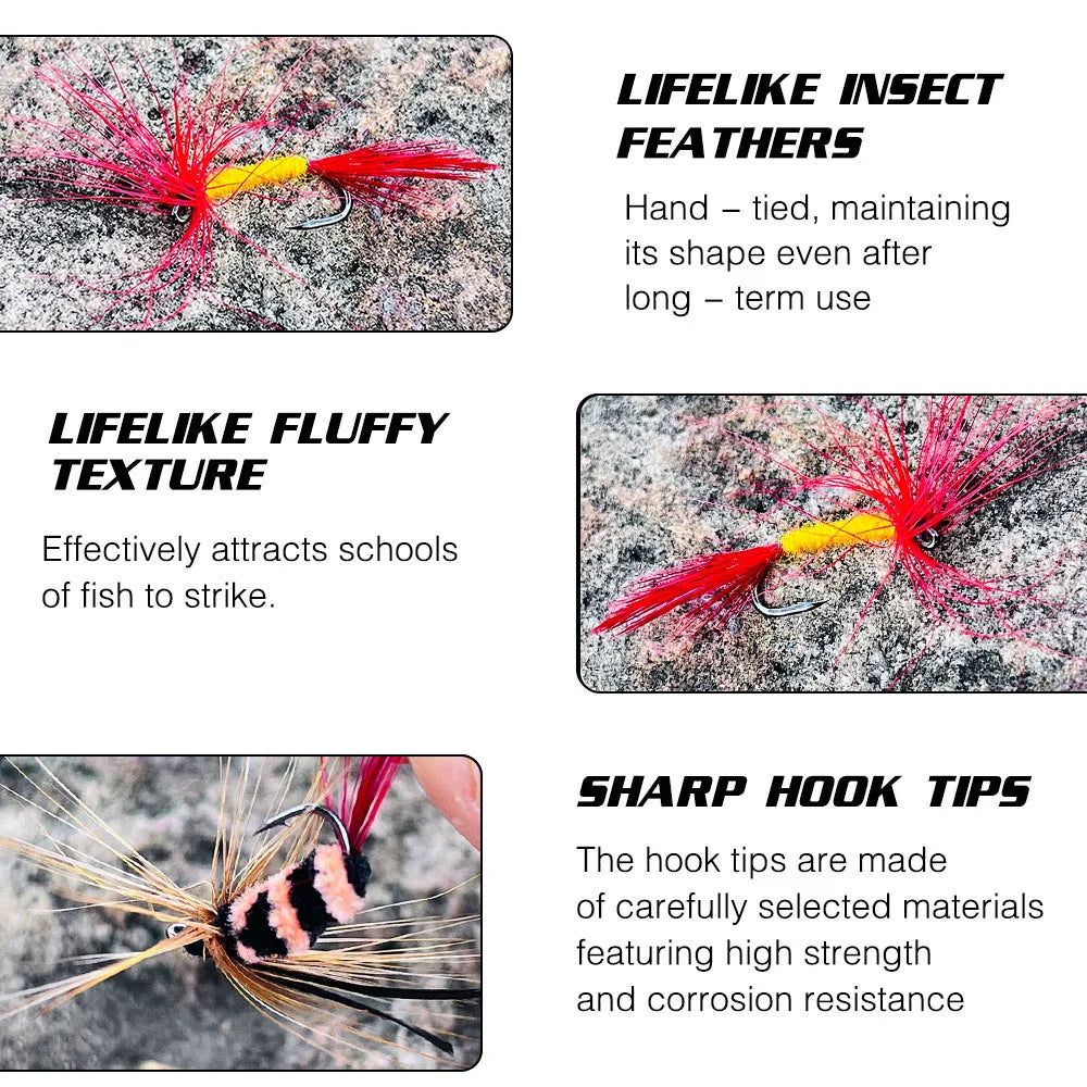 SantaKing Fly Fishing Lure Flies For Fly Bass Trout Pike Freshwater Fishing - Dude Essentials