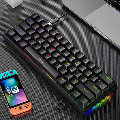 K620 Mini Gaming Mechanical Keyboard 61 Keys RGB Hotswap Type-C Wired - Dude Essentials