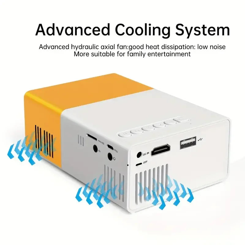 Mini projector LED portátil YG300 HDMI, USB, TF audio