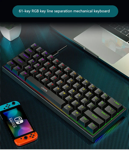 K620 Mini Gaming Mechanical Keyboard 61 Keys RGB Hotswap Type-C Wired - Dude Essentials
