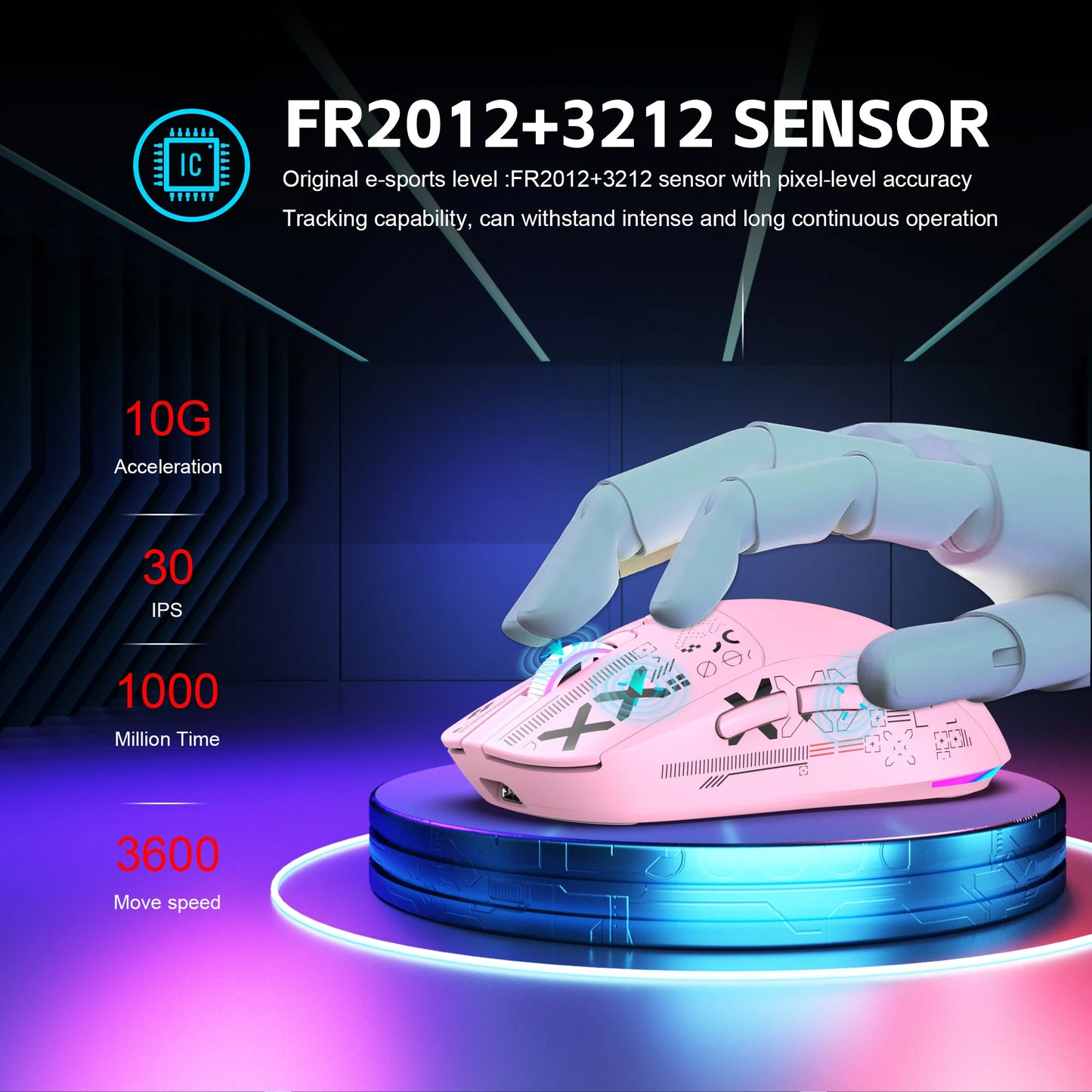3-Mode Wireless Gaming Mouse RGB Macro Ergonomic - Dude Essentials