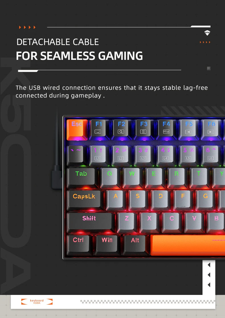 Machenike K500A-B84 75% TKL Hot-Swappable Wired Gaming Keyboard - Dude Essentials