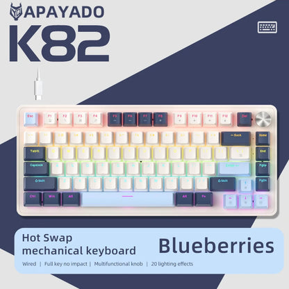 75% Mechanical Keyboard Wired with Media Knob, APAYADO Black Gaming Keyboard - Dude Essentials