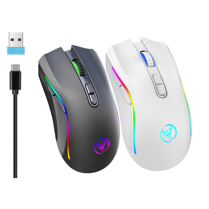 HXSJ T69 2.4G Wireless Mechanical Mouse RGB Gaming Mouse - Dude Essentials
