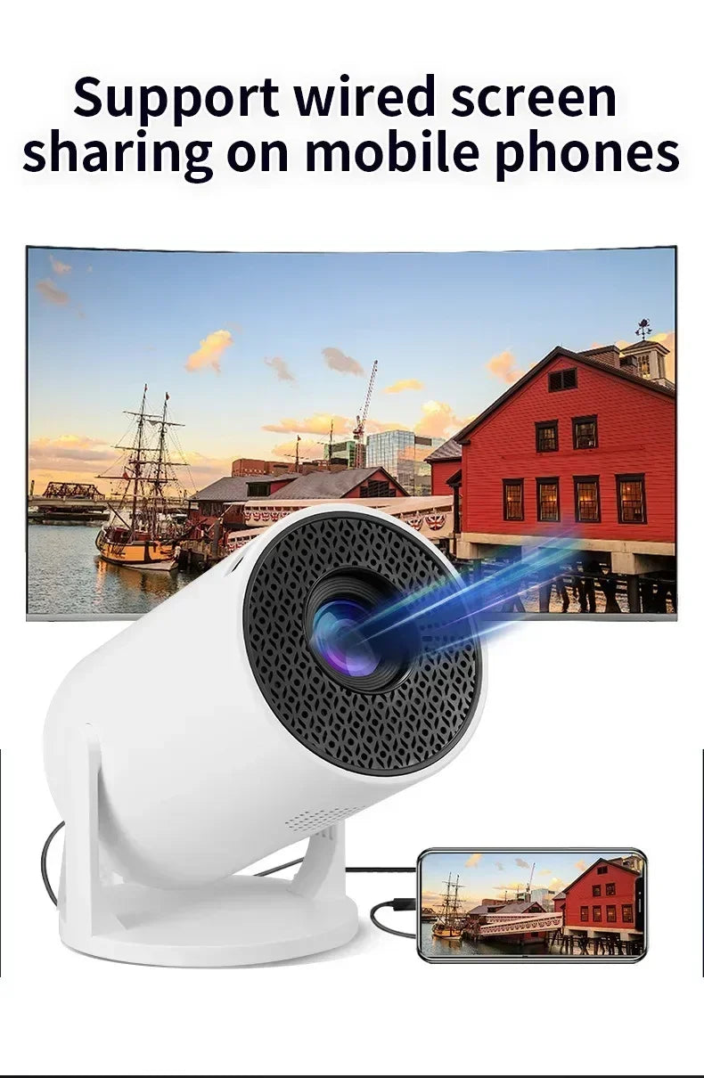 Mini 4K Portable Projector | 270° Rotatable Wi-Fi/Bluetooth | Wireless HDMI