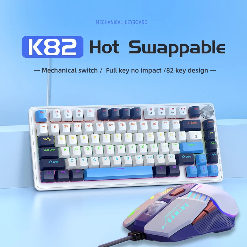 75% Mechanical Keyboard Wired with Media Knob, APAYADO Black Gaming Keyboard - Dude Essentials