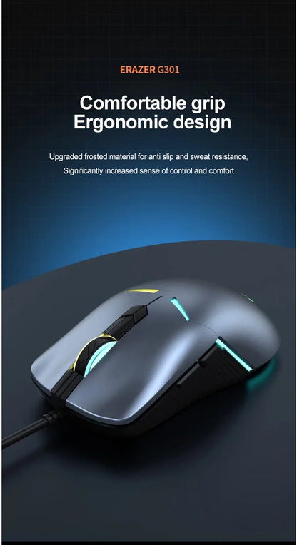 Erazer G301 The wired gaming mouse features an ergonomic design and adjustable DPI. - Dude Essentials