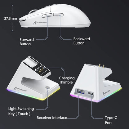X6 Lightweight Wireless Gaming Mouse with 3 Mode Wired 2.4G - Dude Essentials