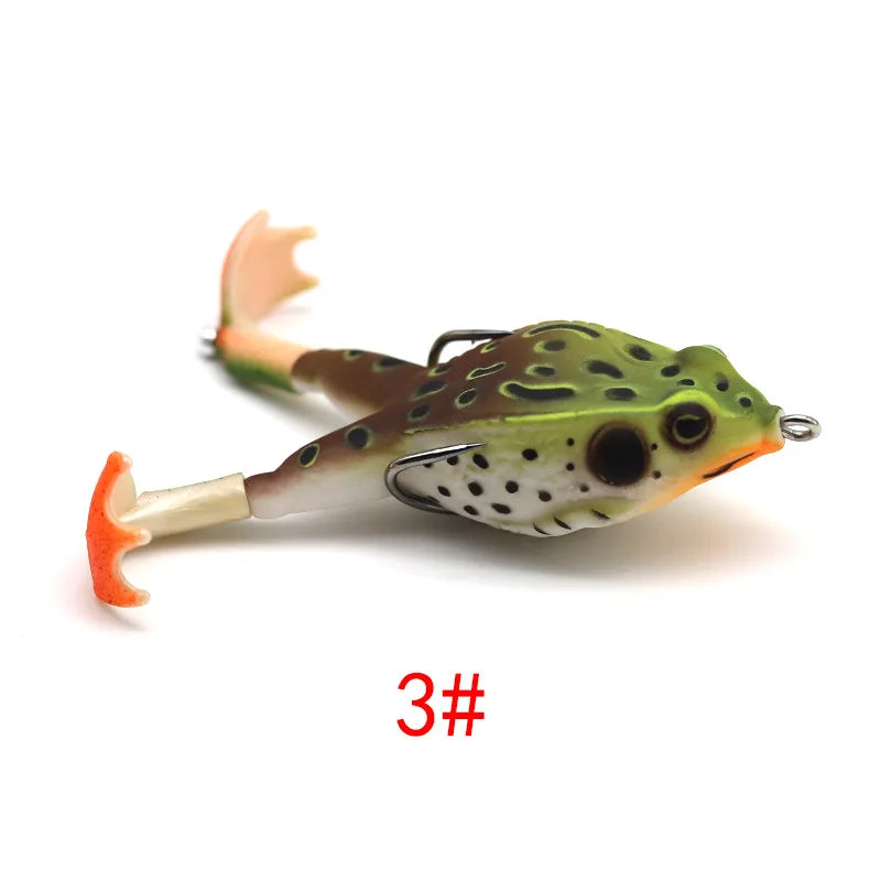 Topwater Frog Lure Bass Trout Fishing Lure/Realistic Prop Frog Soft Swimbait Floating Bait - Dude Essentials