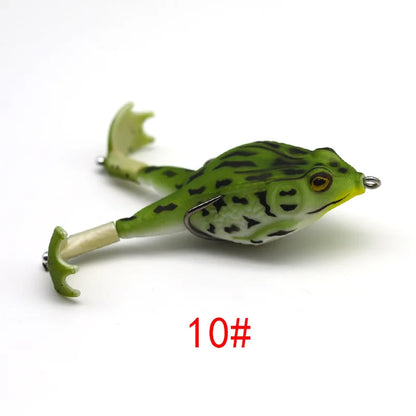 Topwater Frog Lure Bass Trout Fishing Lure/Realistic Prop Frog Soft Swimbait Floating Bait - Dude Essentials