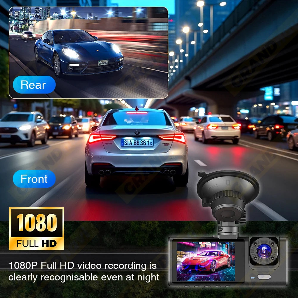 Dash Cam WIFI APP Car DVR 3 Channel - Dude Essentials