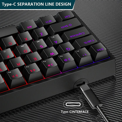 K620 Mini Gaming Mechanical Keyboard 61 Keys RGB Hotswap Type-C Wired - Dude Essentials